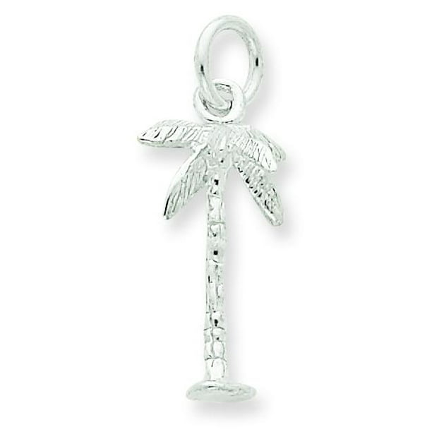 18 or 20 inch Rope Rembrandt Charms Sterling Silver Cancun Palm Tree Charm on a 16 Box or Curb Chain Necklace 